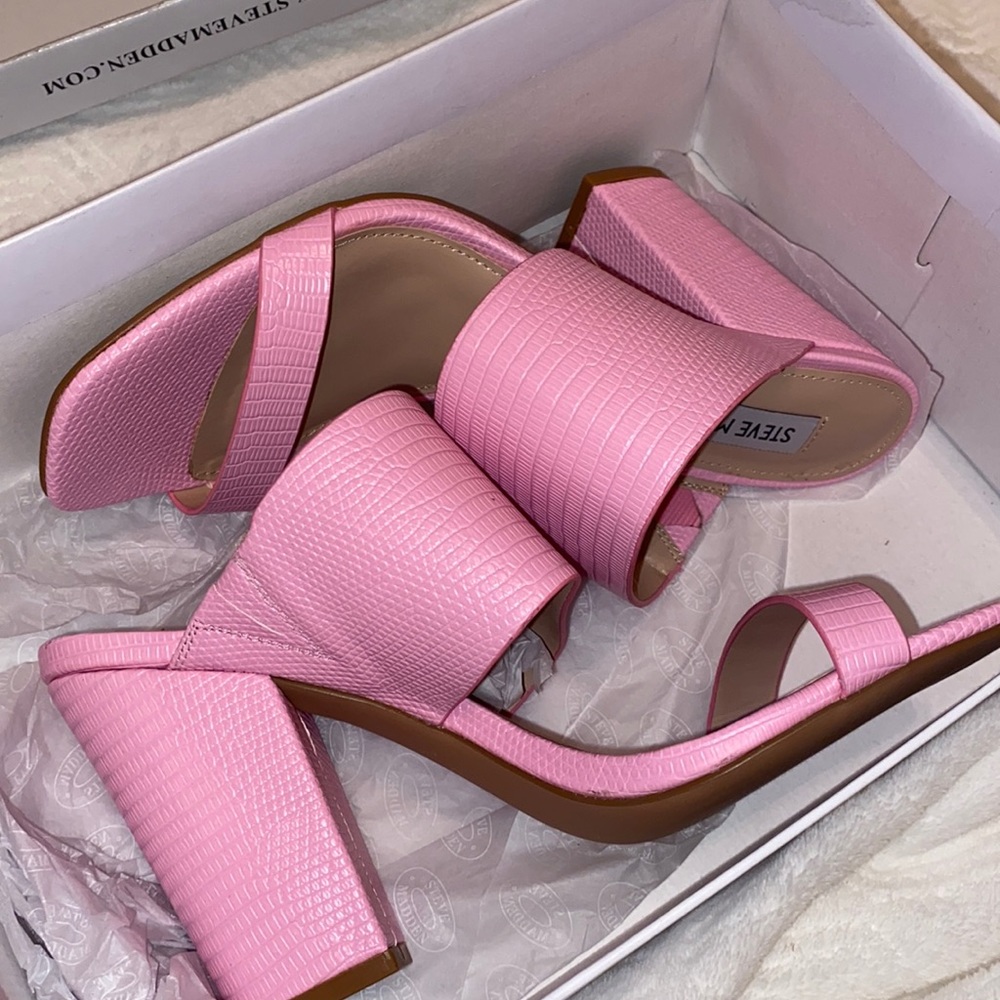 BRAND NEW Strapless Pink Chunky Heel